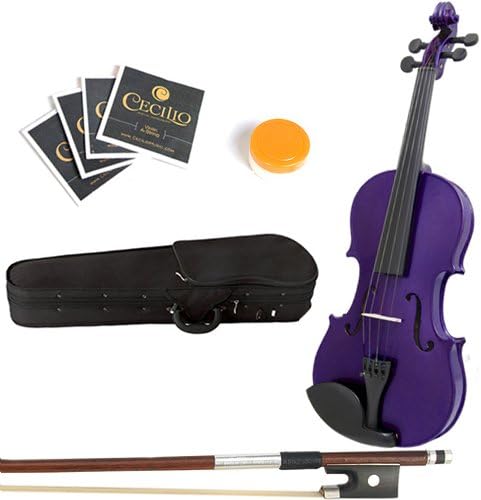 Mendini 16-Inch MA-Purple Solid Wood Viola with Case, Bow, Rosin, Bridge and Strings