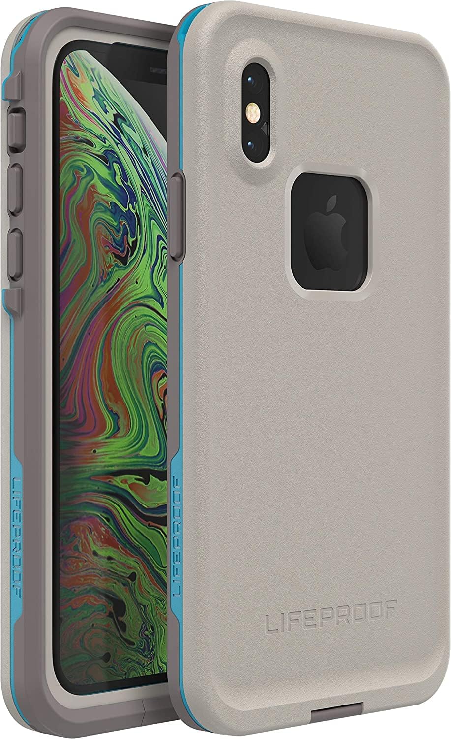 LifeProof FR Series Waterproof Case for iPhone Xs & iPhone X (Only) - Non-Retail Packaging - Body Surf (Cement/Gargoyle/Hawaiian Ocean)