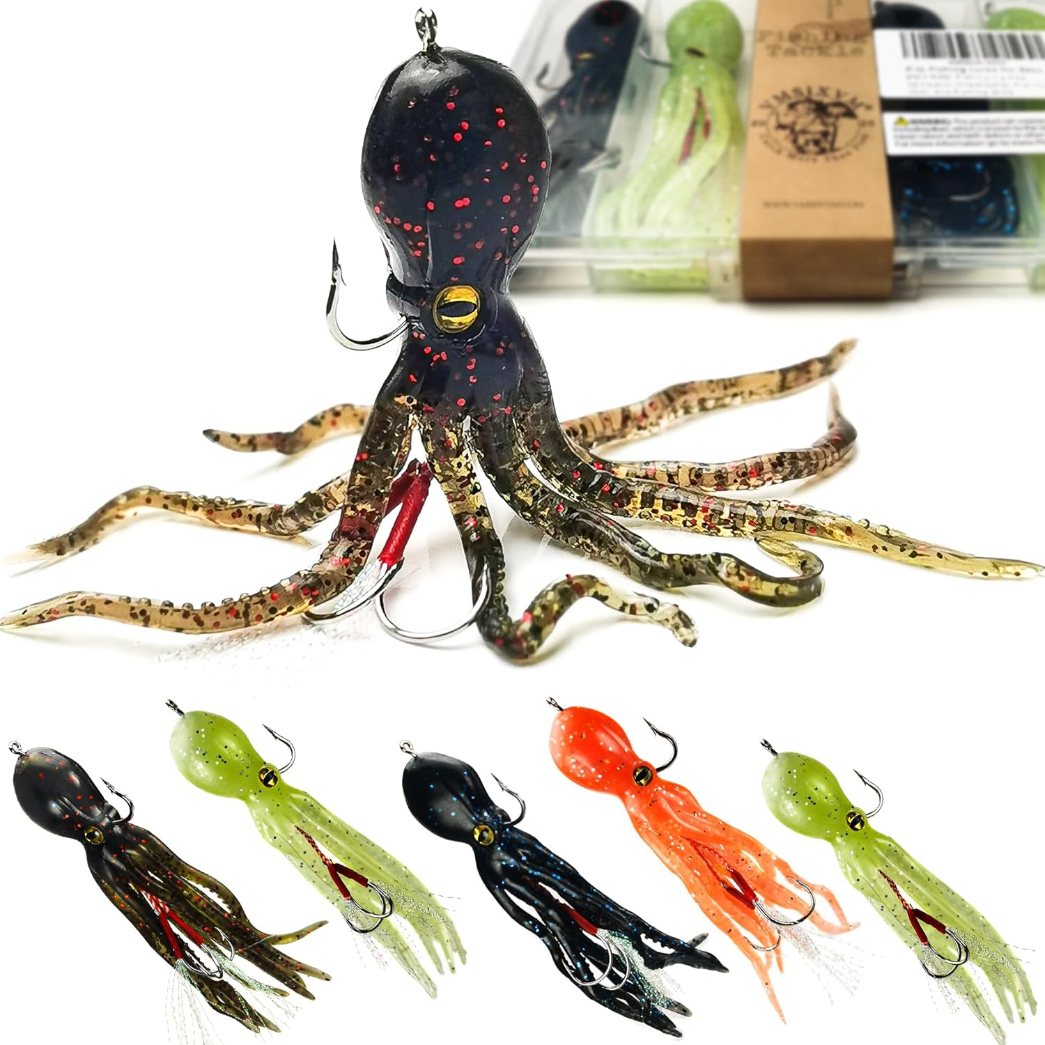 Fishing Lures for Bass, VMSIXVM Fishing Jig Head Swim Shad Lure, Soft Plastic Swimbaits with Paddle Tail, Trout Bass Sinking Baits Kit for Saltwater/Freshwater, Fishing Gear and Fishing Gifts