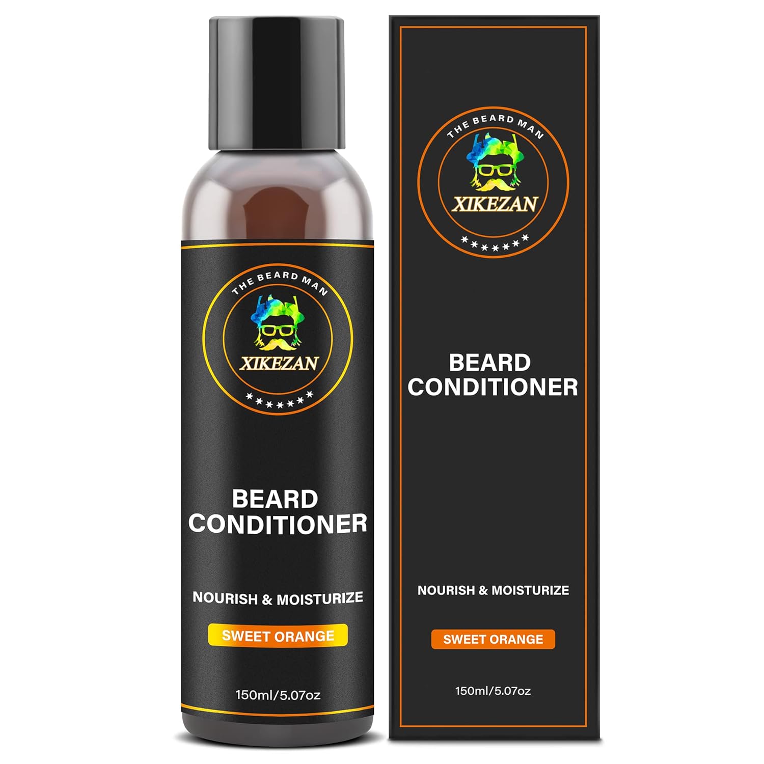 XIKEZAN Beard Conditioner for Men w/Argan & Jojoba Oils Deeply Cleans Smooths Soften & Strengthens,Christmas Stocking Stuffers Father Day Gifts for Men Him Dad Boyfriend Husband (Sweet Orange)