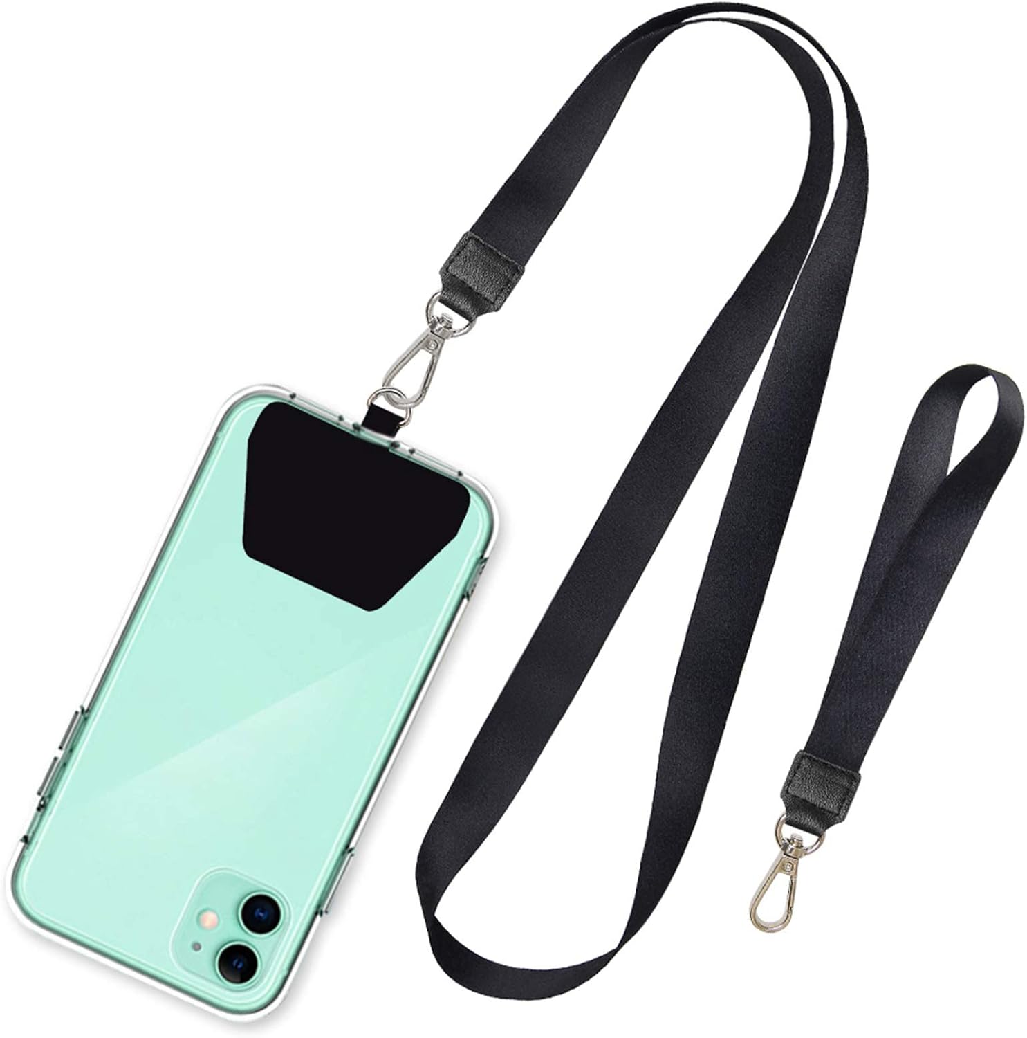 SHANSHUI Phone Lanyard, Neck Strap and Wrist Tether Key Chain Holder Universal for Phone Case Anchor Fit All Smartphones-Black