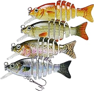 TRUSCEND Fishing Lures for Freshwater and Saltwater, Lifelike Swimbait for Bass Trout Crappie, Slow Sinking Bass Fishing Lure, Amazing Fishing Gifts for Men, Must-Have for Family Fishing Gear