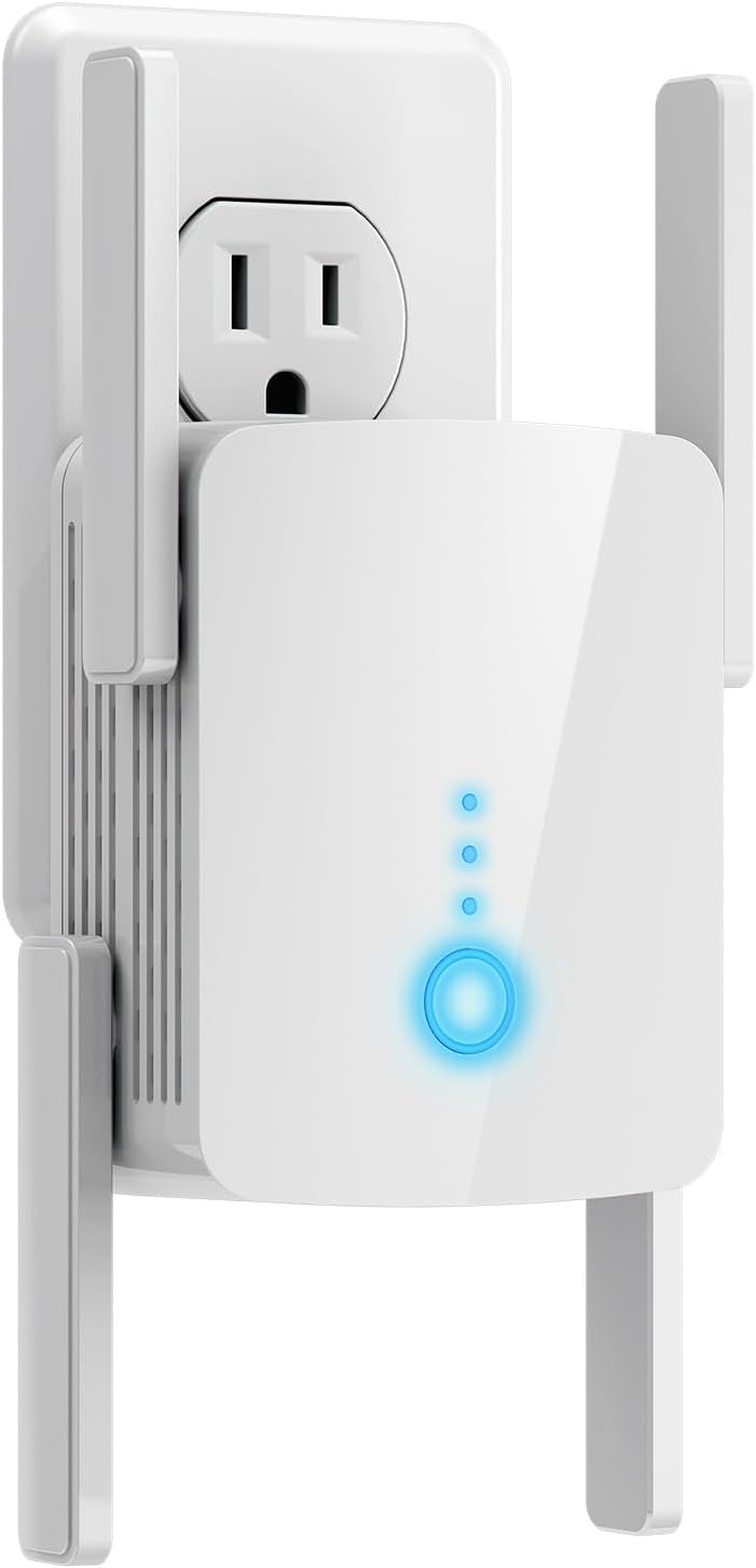 WLM Fastest WiFi Extender Signal Booster for Home - Up to 9000 sq. ft Coverage, Easy Set Up WiFi Repeater Wireless Signal Booster with Ethernet Port, Long Range, Ultra-Stable Router Internet Booster