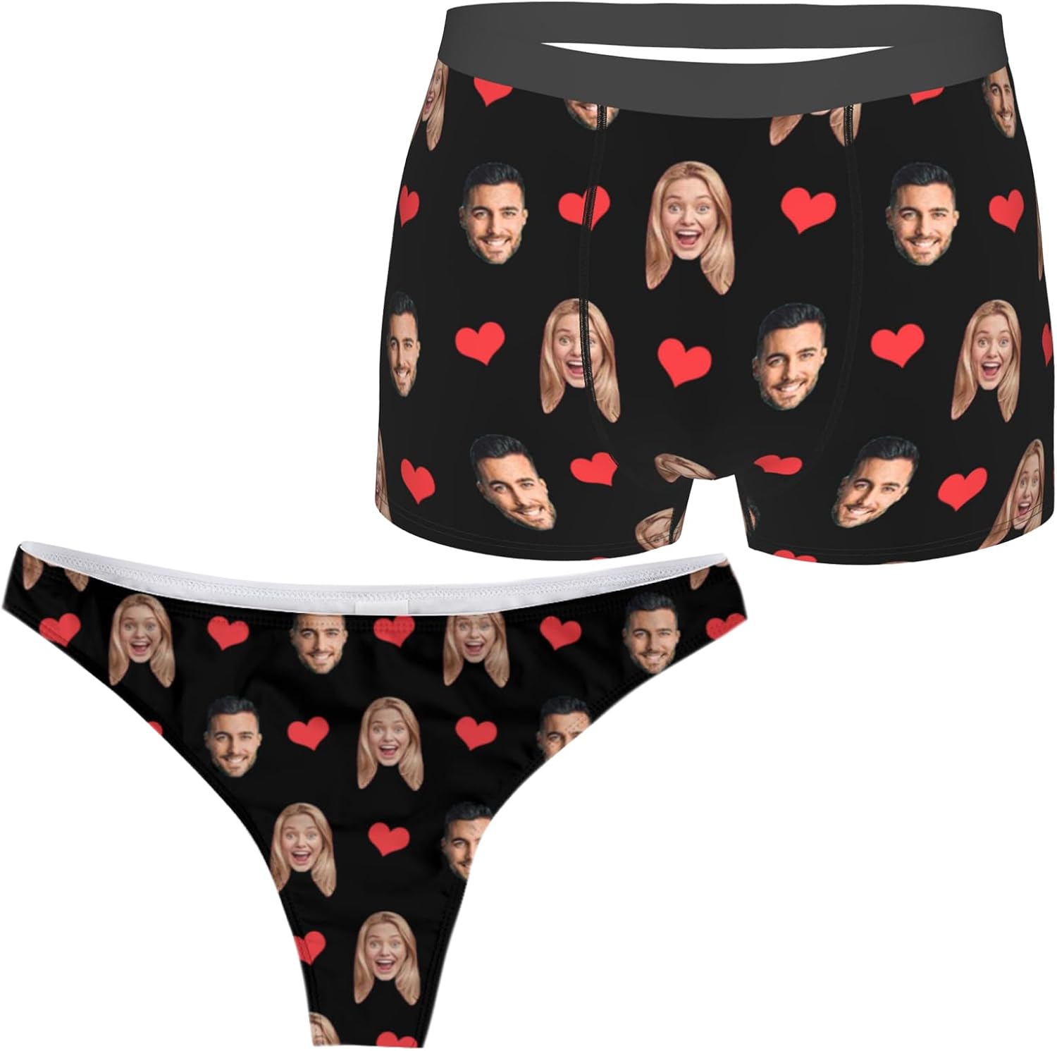 EAQ Custom Underwear Personalized Boxers for Men with Face Funny Shorts Underpants Valentine' Day Gifts for Boyfriend