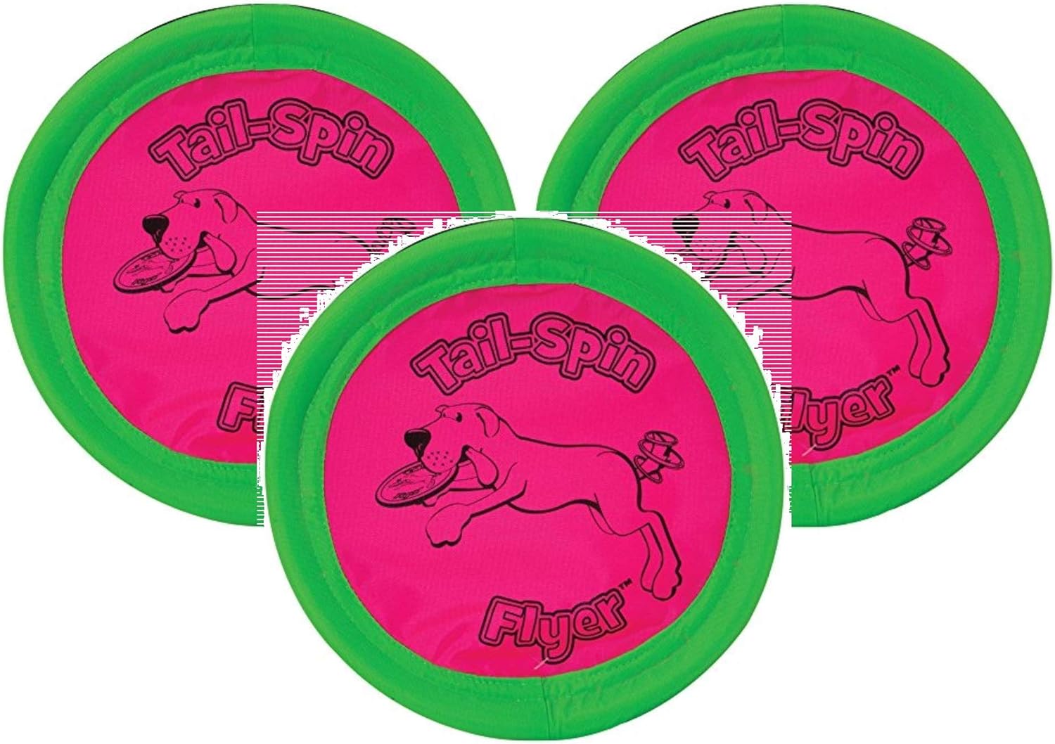 Booda 3 Pack of Tail-Spin Flyer Dog Toys, 7-Inch