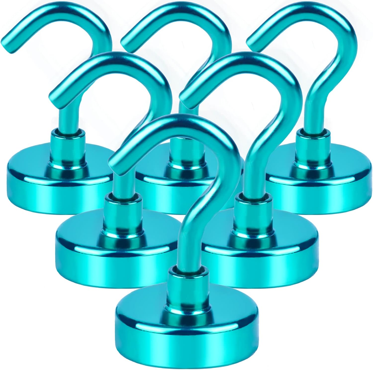 DIYMAG Magnetic Hooks, 25Lbs Strong Heavy Duty Cruise Magnet S-Hooks for Classroom, Fridge, Kitchen etc, (6 Pack-Green)