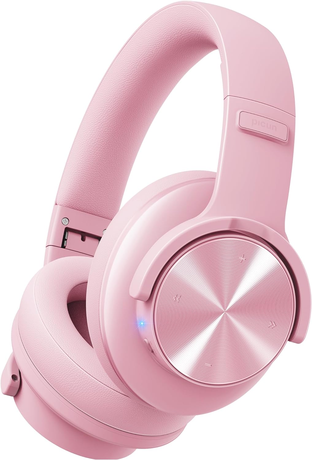 Picun B8 Headphones Wireless Bluetooth, 120H Bluetooth Headphones Over Ear with 3EQ Music Modes, Hands-Free Calls, Deep Bass Headphones for Travel Home Office Cellphone PC (Pink)