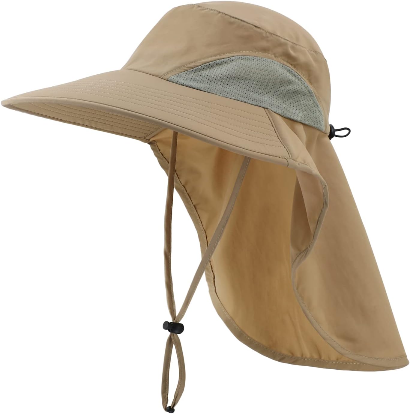 Home Prefer Outdoor UPF50  Sun Hat Wide Brim Mesh Fishing Hat with Neck Flap