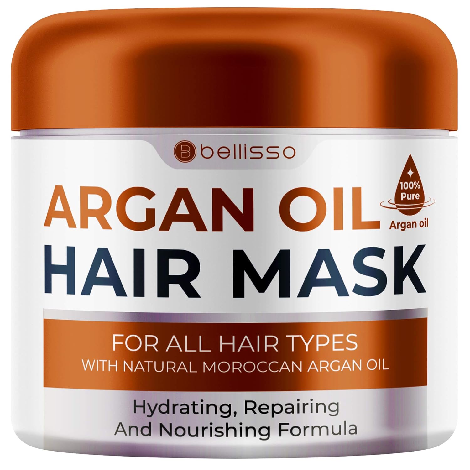 Moroccan Argan Oil Hair Mask - Deep Moisturizing Conditioner Treatment for Dry Damaged Frizzy and Color Treated Hair - Hydrating Product, Split End Moisturizer  Professional Salon Grade Products