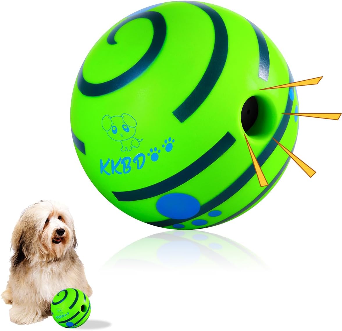 KKBDOO Wobble Giggle Ball for Dogs, Interactive Dog Toys for Boredom, Durable Wobble Ball, Fun Giggle Sounds Wiggle Ball, Active Rolling Ball for Small Dogs-2.75 inch