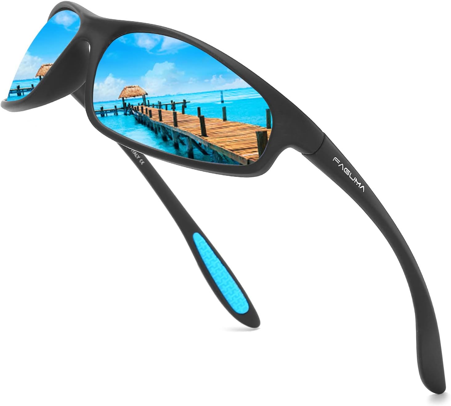 FAGUMA Polarized Sports Sunglasses For Men Cycling Driving Fishing 100% UV Protection