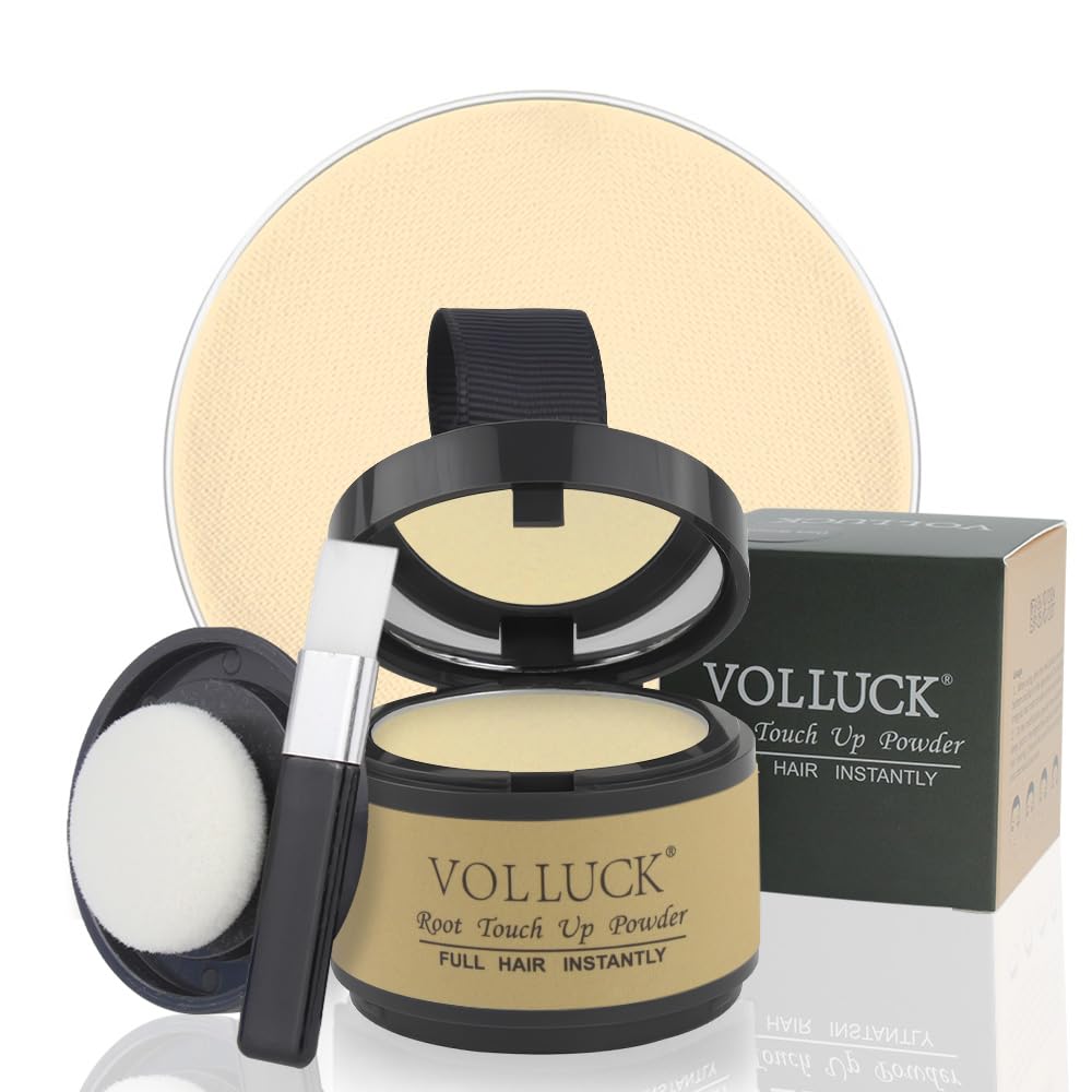 VOLLUCK Root Touch Up Powder Stick for Thinning Hair, Bald Spots, Eyebrows and Beard Lines - Light-Blonde