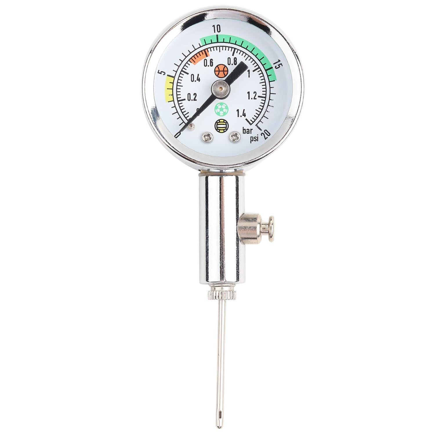 Dioche Ball Pressure Gauge, Mini Utility Air Pressure Gauge Barometer Tool for Basketball Football Volleyball