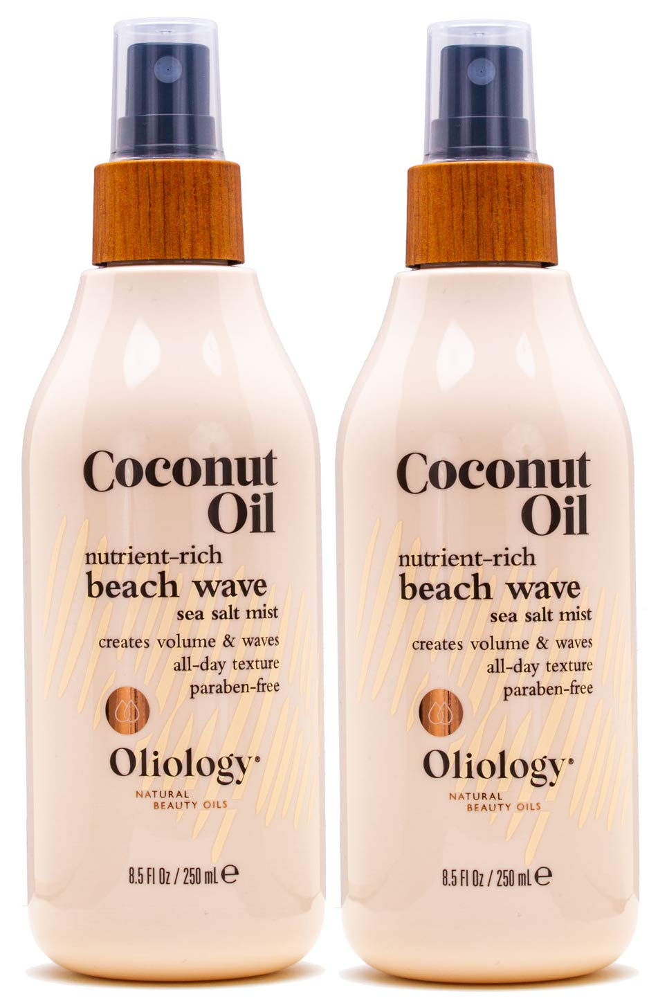 Oliology Coconut Oil Beach Wave Sea Salt Mist Spray - Light Mist Gives Hair Soft Beachy Waves Without Stiffness | Creates Volume | Long Lasting | Made in USA, Cruelty Free & Paraben Free (8oz/2 Pack)