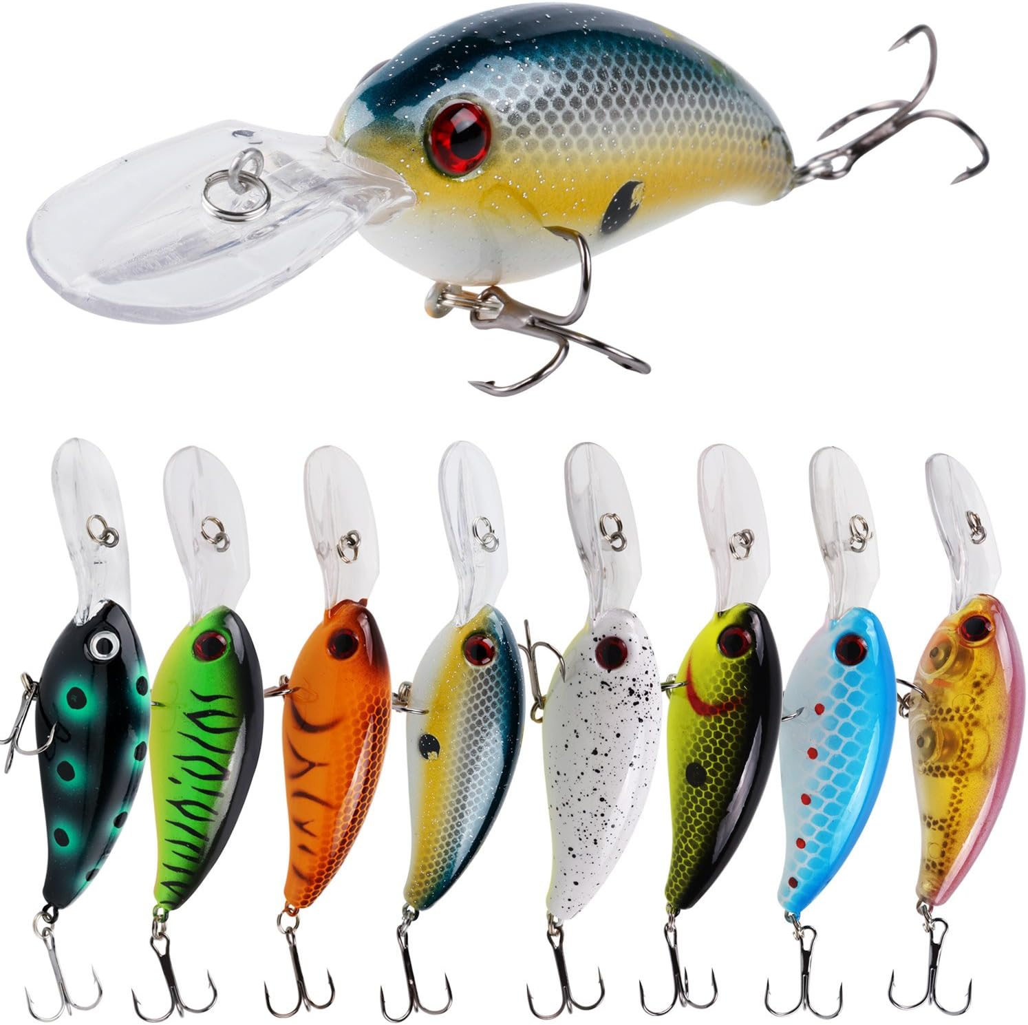 Fishing Lures Shallow Deep Diving Swimbait Crankbait Fishing Wobble Multi Jointed Hard Baits for Bass Trout Freshwater and Saltwater