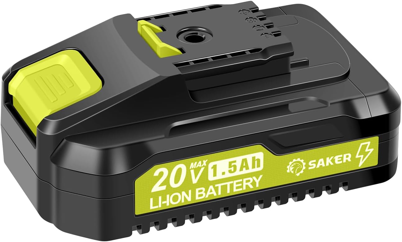 Saker 20V Lithium-Iron 1.5 Ah Battery for Saker Cordless Hedge Trimmer - Only One Pack, LED Charge Indicator