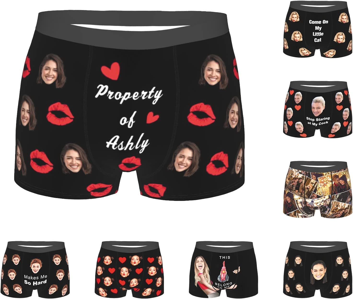 Custom Underwear Personalized for Men Boyfriend Husband Boxer Briefs with Photo Face Valentines Day Gifts for Him