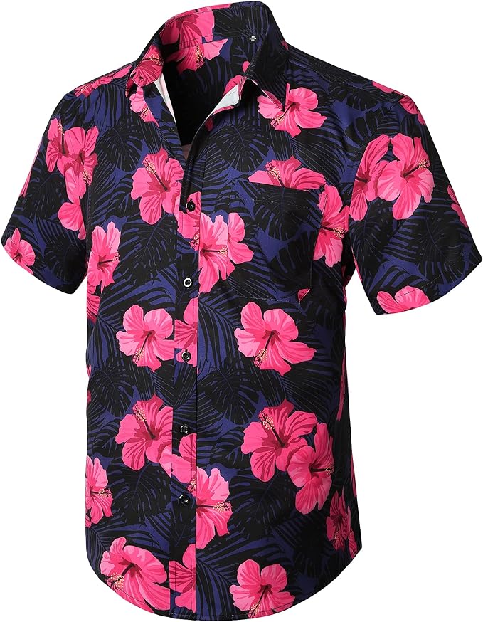 Men' Hawaiian Shirts Short Sleeve Casual Floral Button Down Tropical Shirt Summer Holiday Beach Aloha Hawaii Shirt