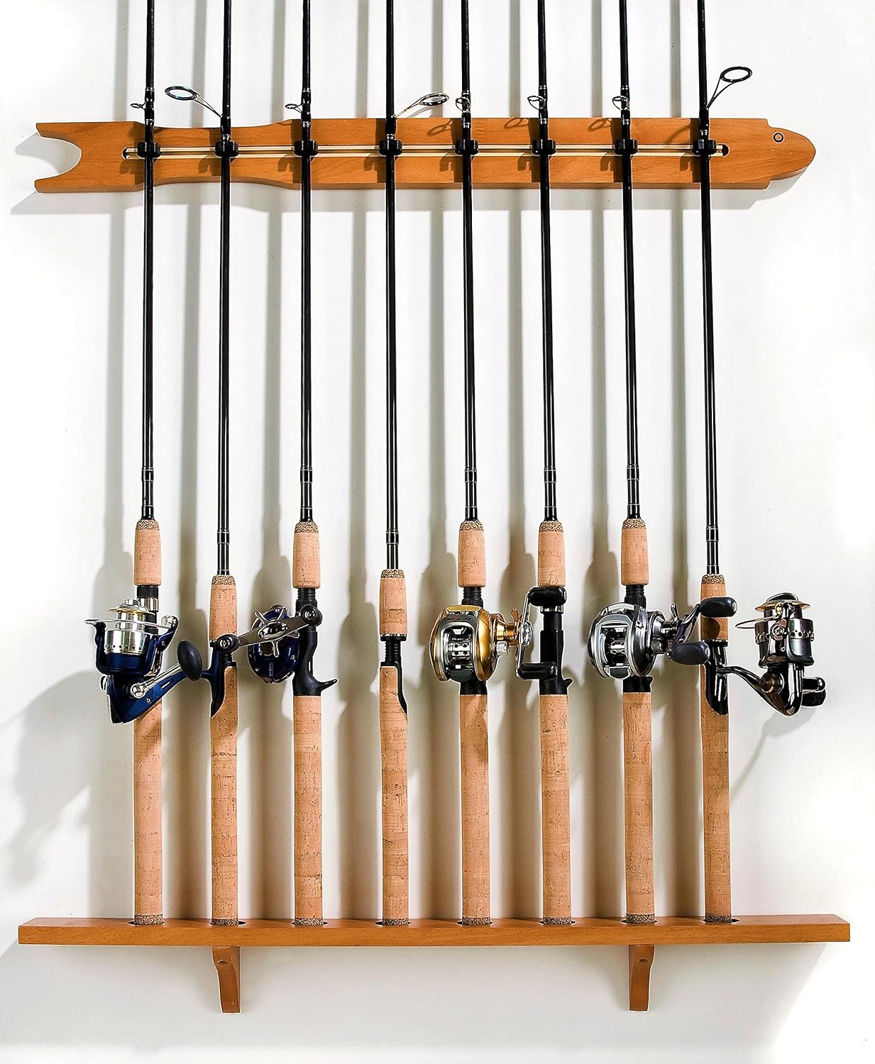 Old Cedar Outfitters Modular Wall Rack for Fishing Rod Storage, Holds up to 8 Fishing Rods