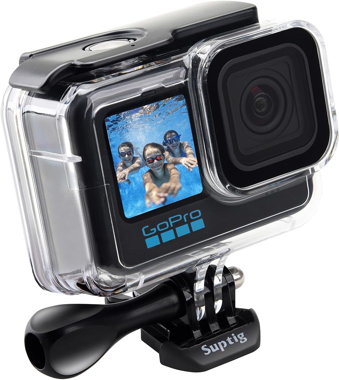 Suptig Waterproof Case Protective Housing Underwater Dive Housing for GoPro hero12 Hero 11 Hero 10 Hero 9 Waterproof 196Ft