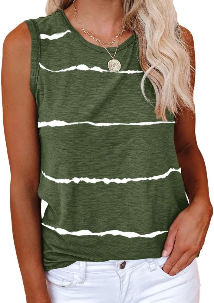 Cicy Bell Women's Casual Tank Tops Crewneck Sleeveless Plain Summer Cotton Tee Shirts