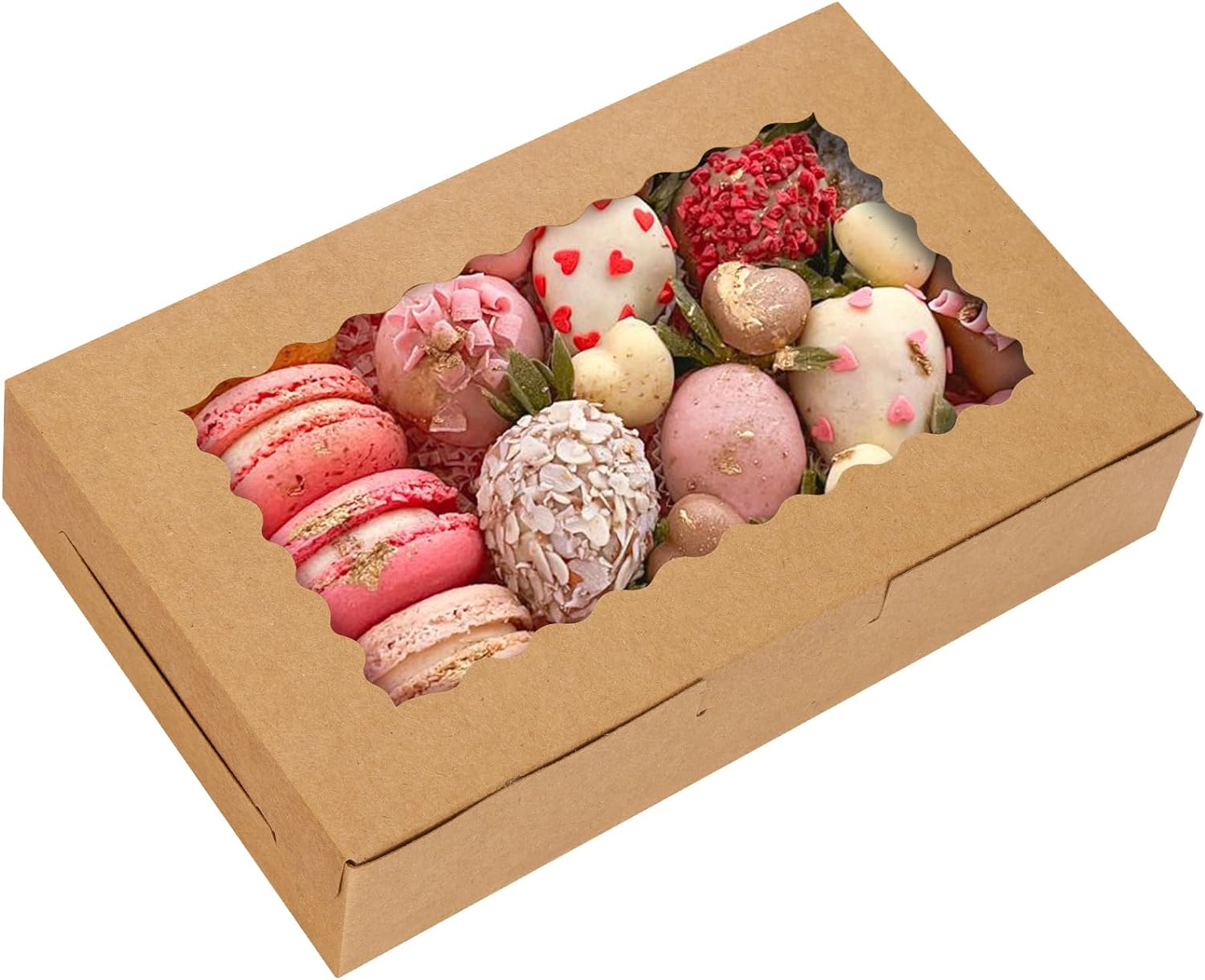 Moretoes 20pcs Cookie Boxes, 7x4.3x1.5in Small Treats Boxes, Mini Cake Boxes for Macaron Chocolate Truffle Dessert Pastry