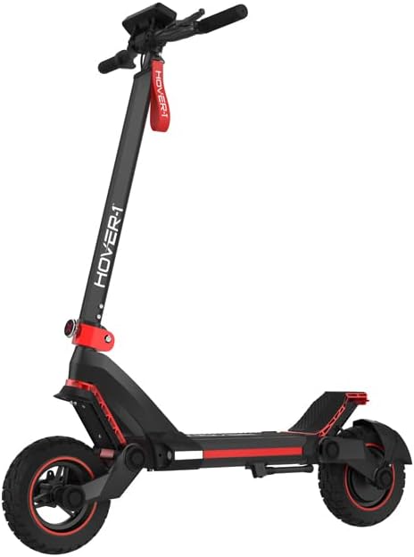 Hover-1 Night Owl Electric Folding Scooter, 31 MPH Top Speed, 37 Mile Range, 1400 Watts Max Power, 10.5 Offroad Tires, Dual Disc Brakes, and Front and Rear Suspension