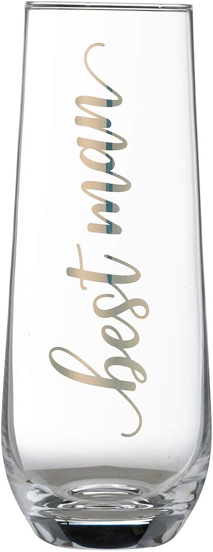 Lillian Rose Gold Best Man Stemless Champagne Glass 8oz