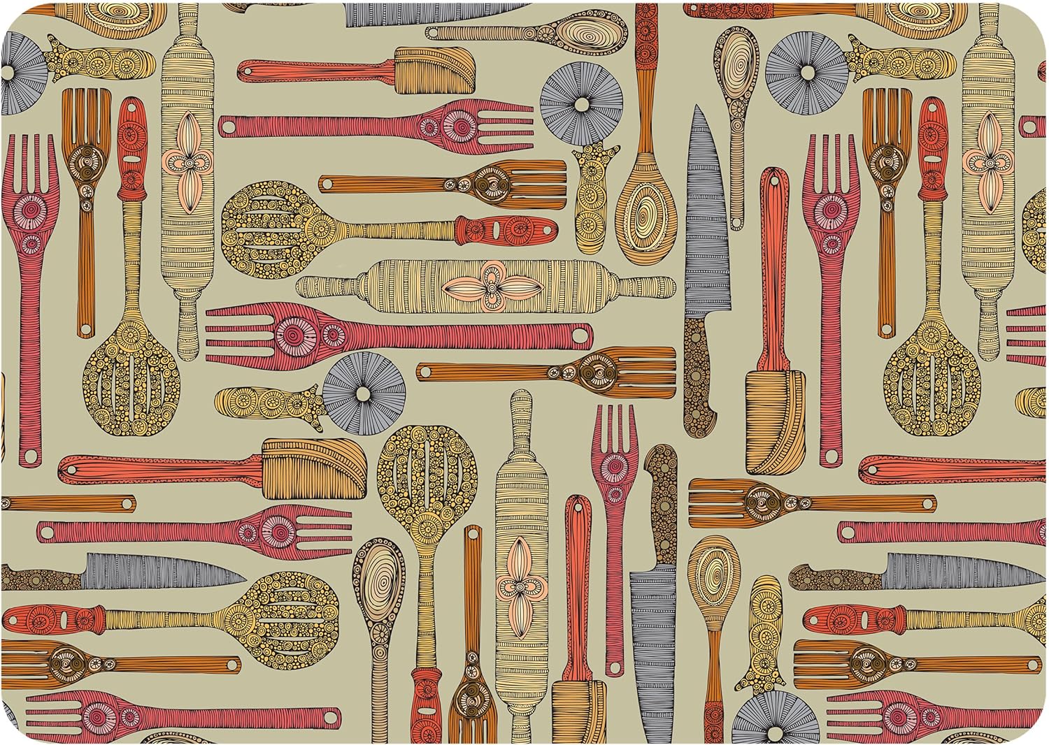 Let' Cook Mat by Valentina, 22 x 31, Multicolor