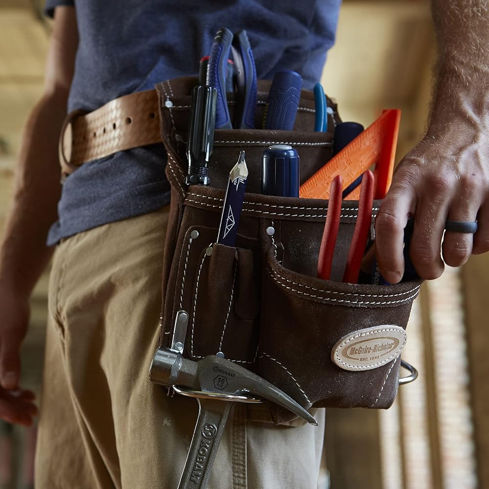 Used both pockets on it and can hold a great amount of nails and screws, around 100-200 which is exceptional good. the silver is great for hammers and can even hold a electric screwdrivers clip on it. Other pockets can hold small tools also. I would definitely buy another tool bag from these company again.