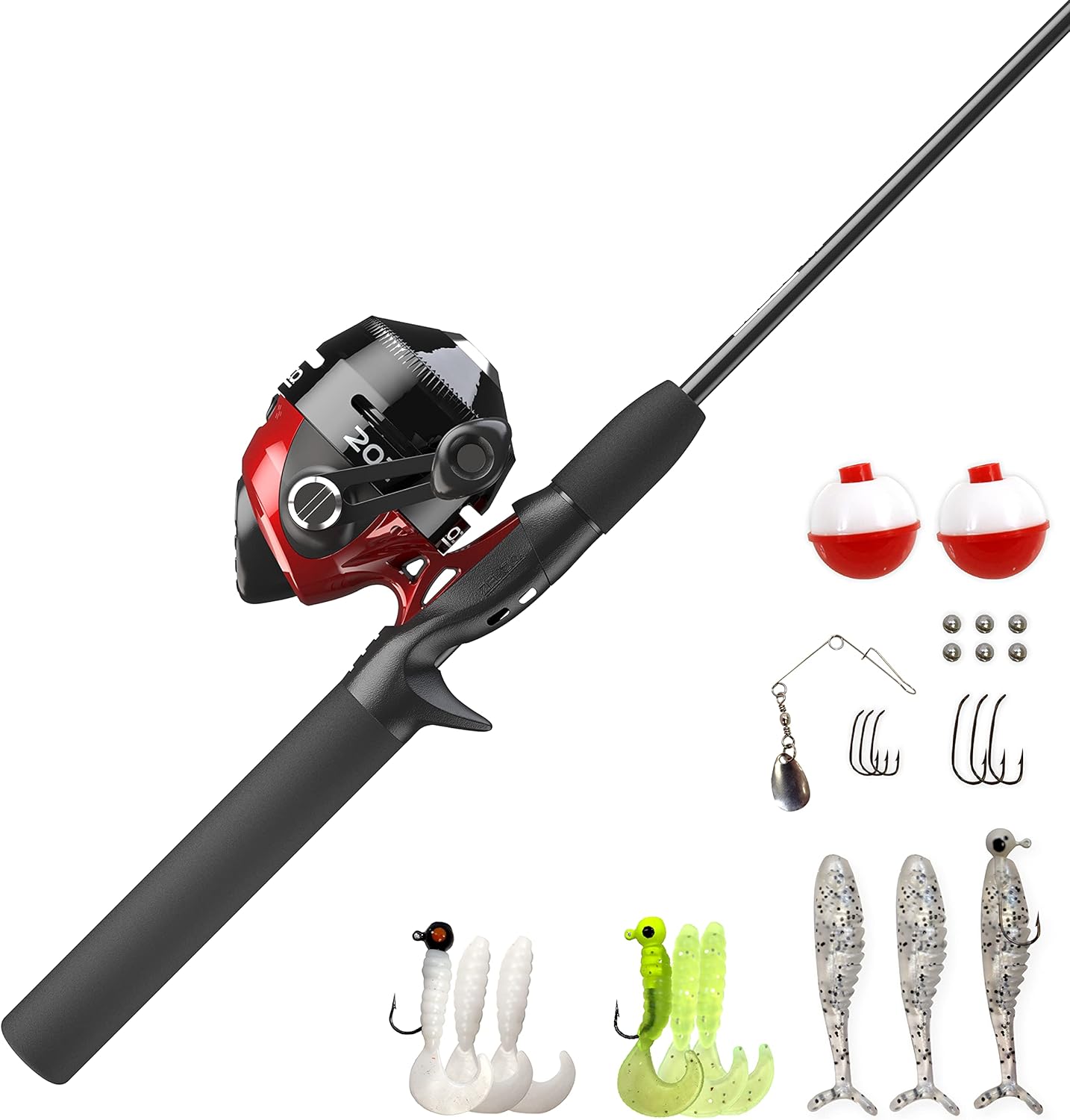 Zebco 202 Spincast Reel and Fishing Rod Combo, 5-Foot 6-Inch 2-Piece Fishing Pole, Size 30 Reel, Right-Hand Retrieve, Pre-Spooled with 10-Pound Zebco Line