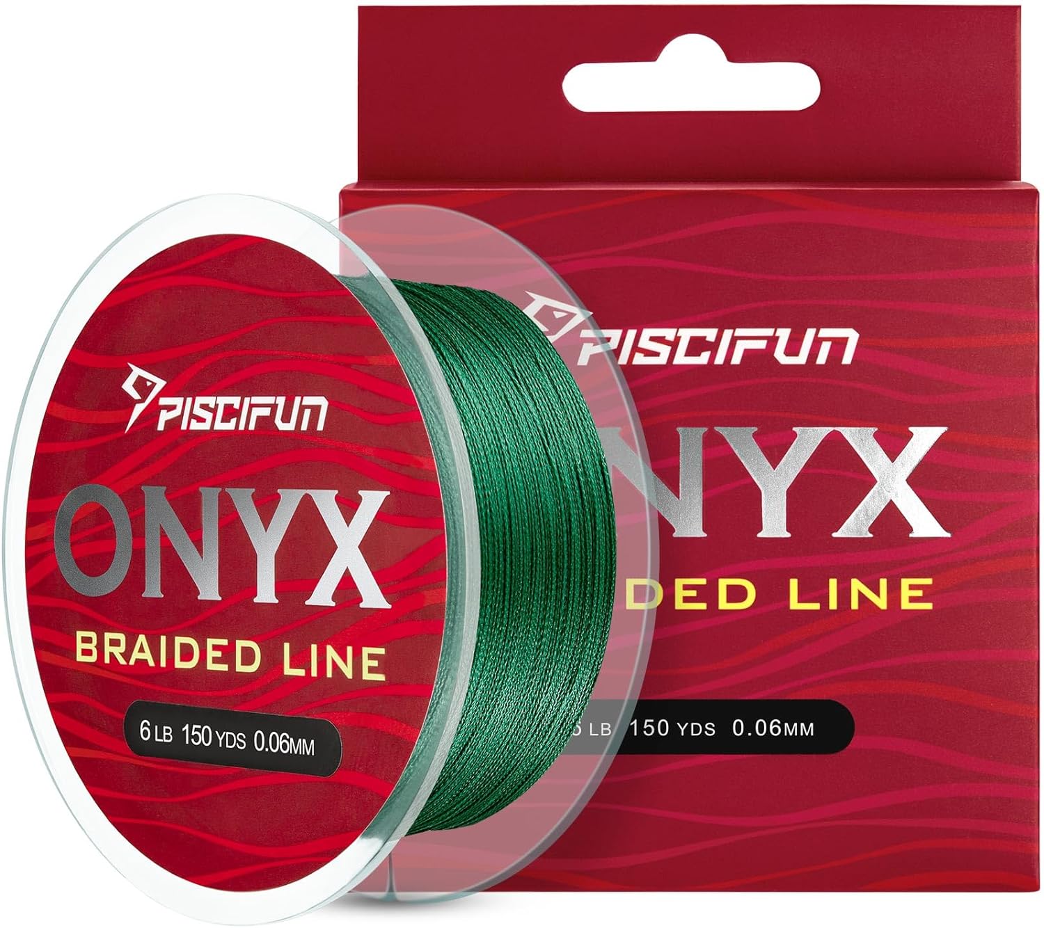 Piscifun Onyx Braided Fishing Line, Superline Abrasion Resistant Braided Lines, Zero Stretch Super Strong, Low Memory, Fast Water Cutting PE Fishing Lines, 6lb-150lb