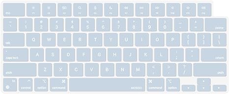 MOSISO Keyboard Cover Skin Compatible with MacBook Air 15 M3 A3114 M2 A2941/Air 13.6 M3 A3113 M2 A2681/Pro 14 M3 M2 M1 A2918 A2992 A2779 A2442/Pro 16 M3 M2 M1 A2991 A2780 A2485, Baby Blue