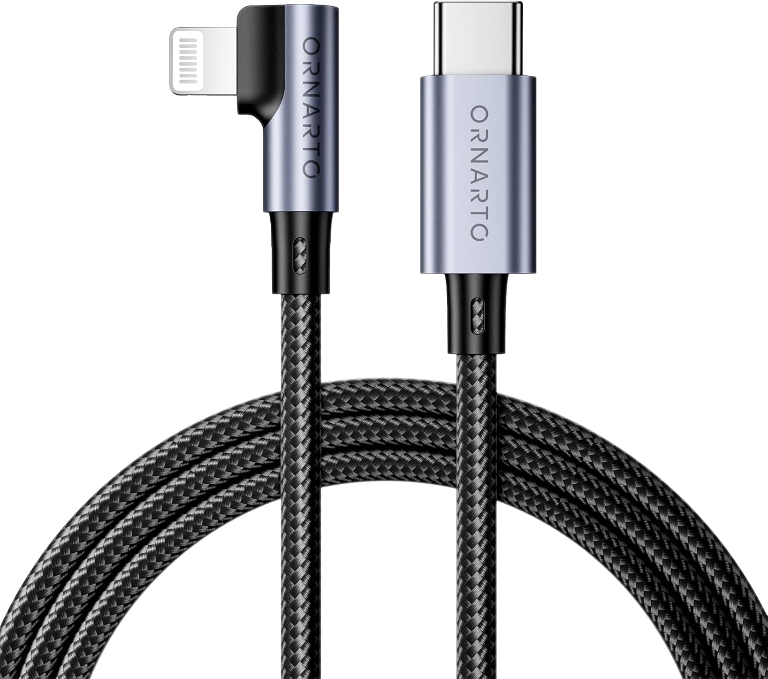 ORNARTO USB C to Lightning Cable (MFi Certified) 10FT Fast for iPhone 14 Charger Cable Power Delivery Charging Nylon Braided Cord Compatible with iPhone 14/13/12/11/10/SE, iPad, AirPods-Black