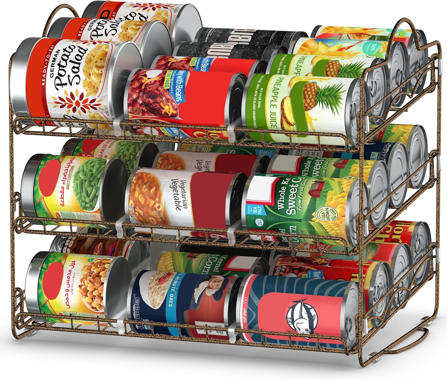 Utopia Kitchen Storage Can Rack Organizer, Stackable Can Organizer Holds Upto 36 Cans for Kitchen Cabinet or Pantry (Antique Gold)