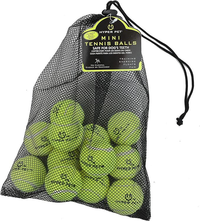 Hyper Pet Mini Tennis Balls for Dogs - 12 Pack (Dog Ball Dog Toys for Exercise, Fetch K9 Mini Kannon K2) Interactive Dog Toys & Dog Tennis Balls - Great Dog Toys for Small Dogs & Dog Gifts