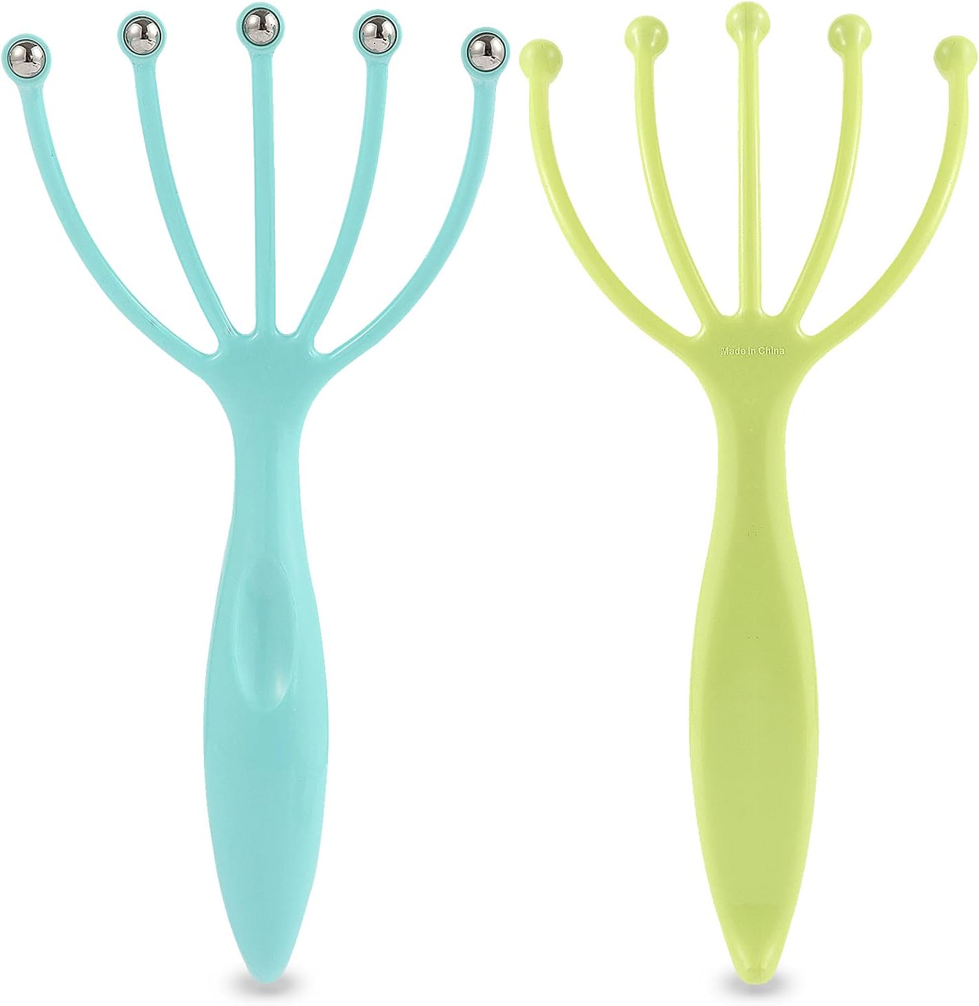 Scalp Massager,Handheld Claw Head Massager for Deep Relaxation & Stress Reduction in The Office Home SPA. Blue and Green(2-Pack)