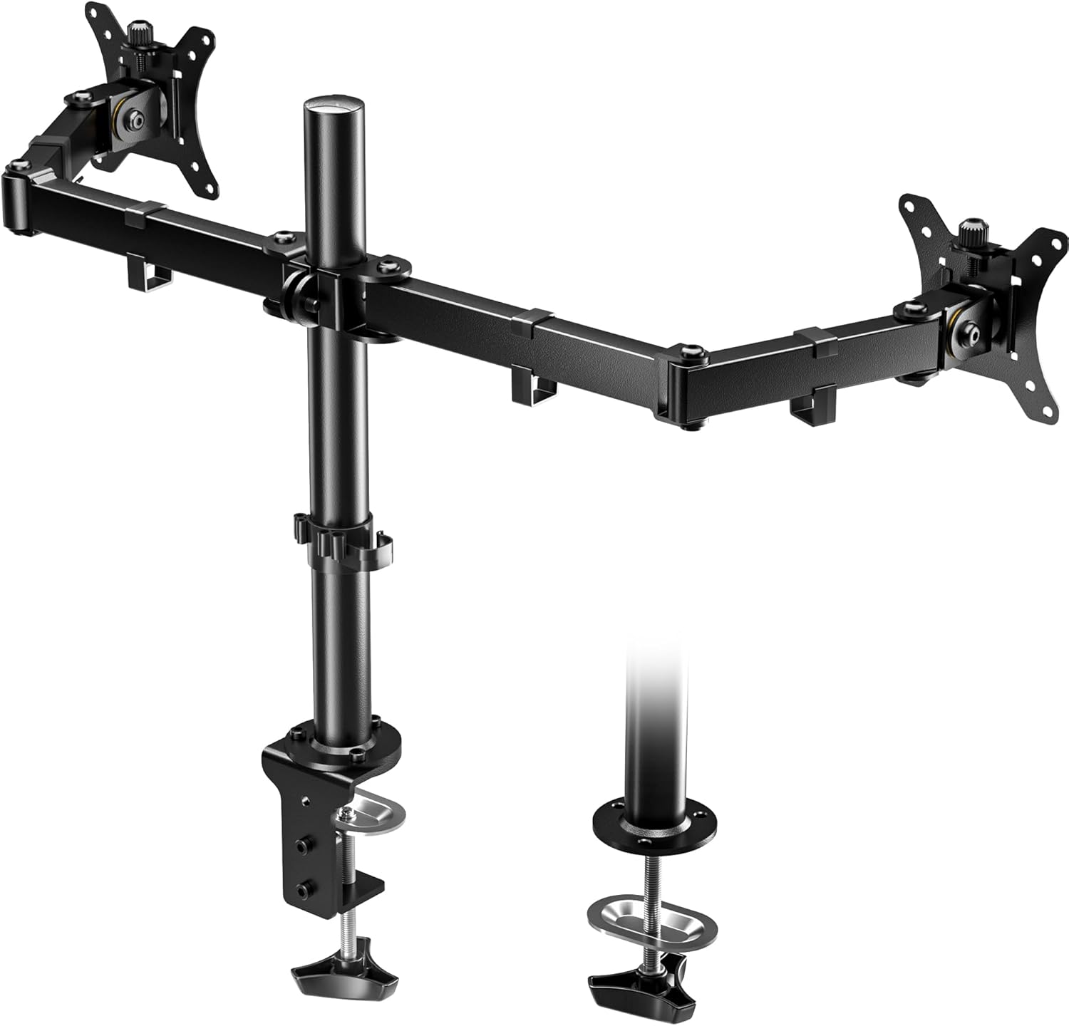 BONTEC Dual Monitor Mount for 13-32 Inch LCD LED PC Screens, Double Monitor Stand for Desks, Height Adjustable Dual Monitor Arm with Tilt 45/ Swivel 180/ Rotate 360/ VESA 75/100mm