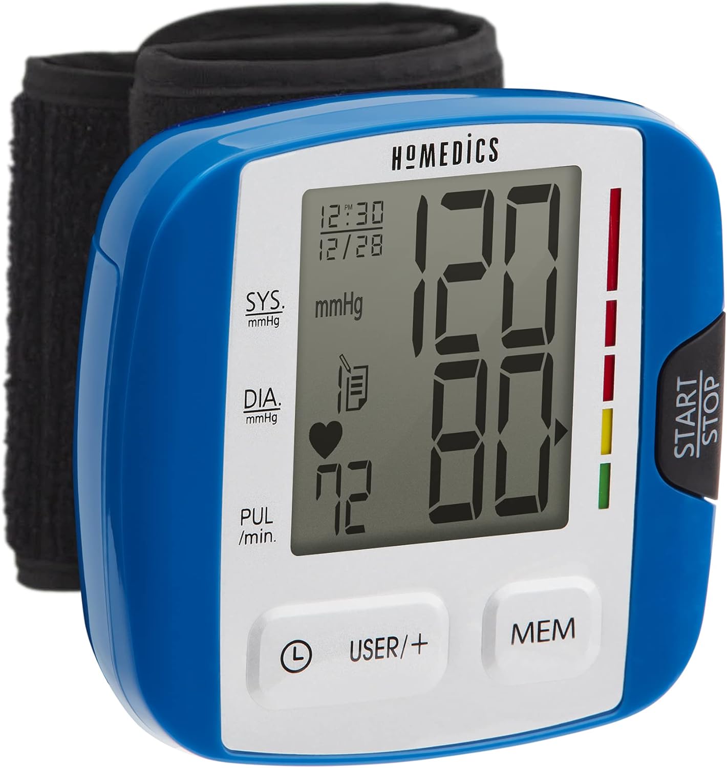 HoMedics Blood Pressure Monitor, Automatic Wrist Blood Pressure Machine with Easy One-Touch Operation, Stores up to 30 Readings for 2 Users, Attached Blood Pressure Cuff and Storage Case Included