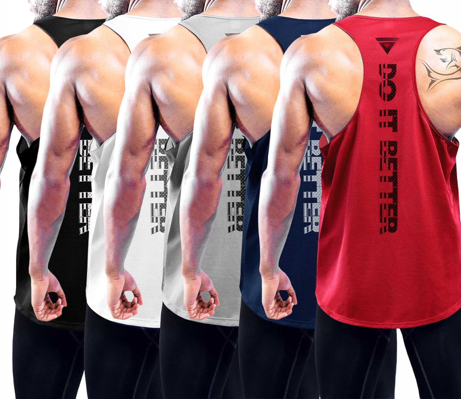 Boyzn Men' 1, 3 or 5 Pack Y-Back Workout Tank Tops, Athletic Muscle Gym Tank Tops, Fitness Bodybuilding Sleeveless T-Shirts