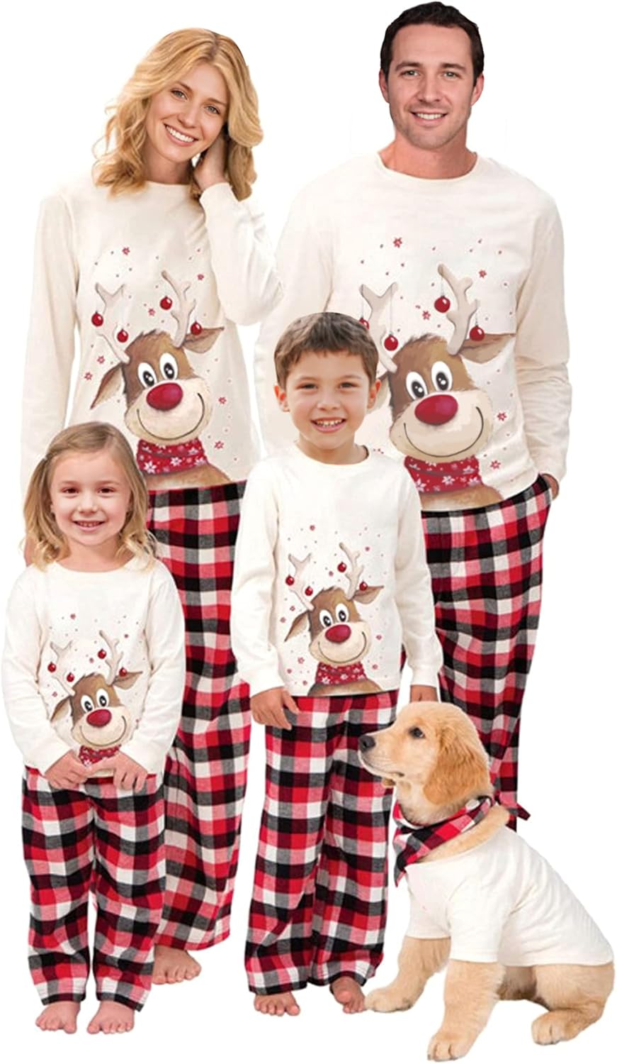 WephuPSho Family Christmas Pjs Matching Sets Baby Christmas Matching Jammies for Adults and Kids Holiday Xmas Sleepwear Set