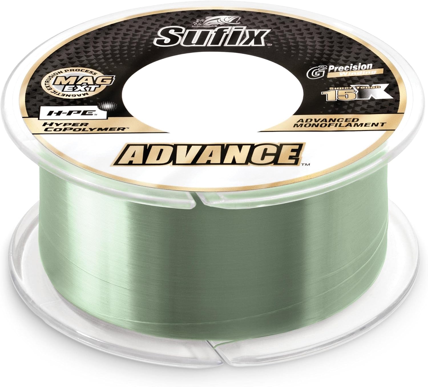 Sufix Advance Lo-Vis Green Monofilament 250-330 Yard Spools