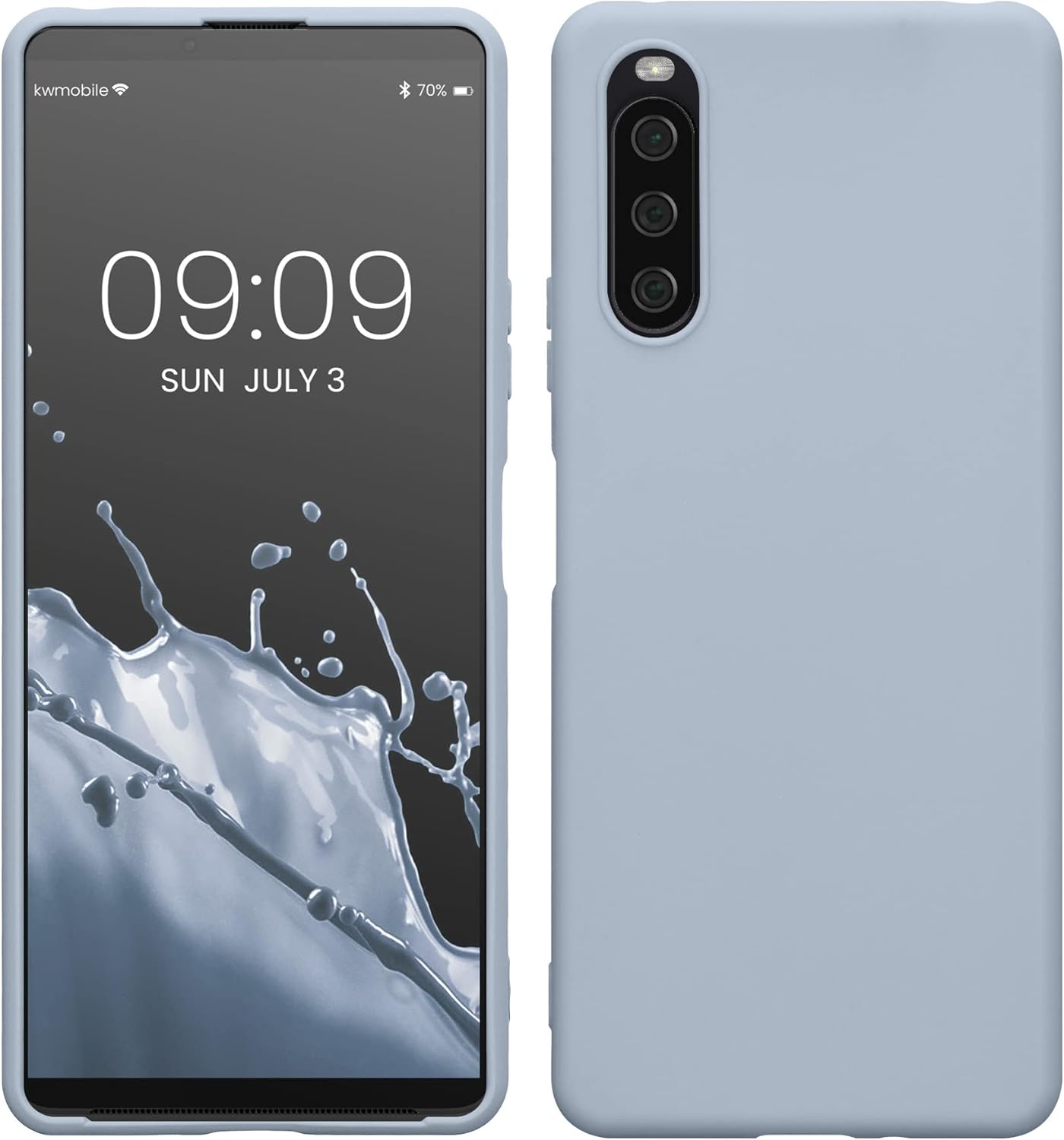 kwmobile Case Compatible with Sony Xperia 10 IV Case - Soft Slim Protective TPU Silicone Cover - Light Blue