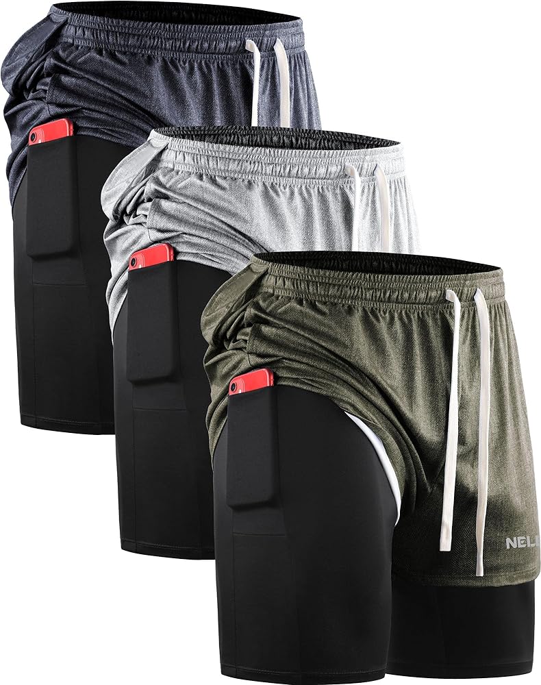 NELEUS Men's Lightweight Workout Athletic Shorts with Pockets