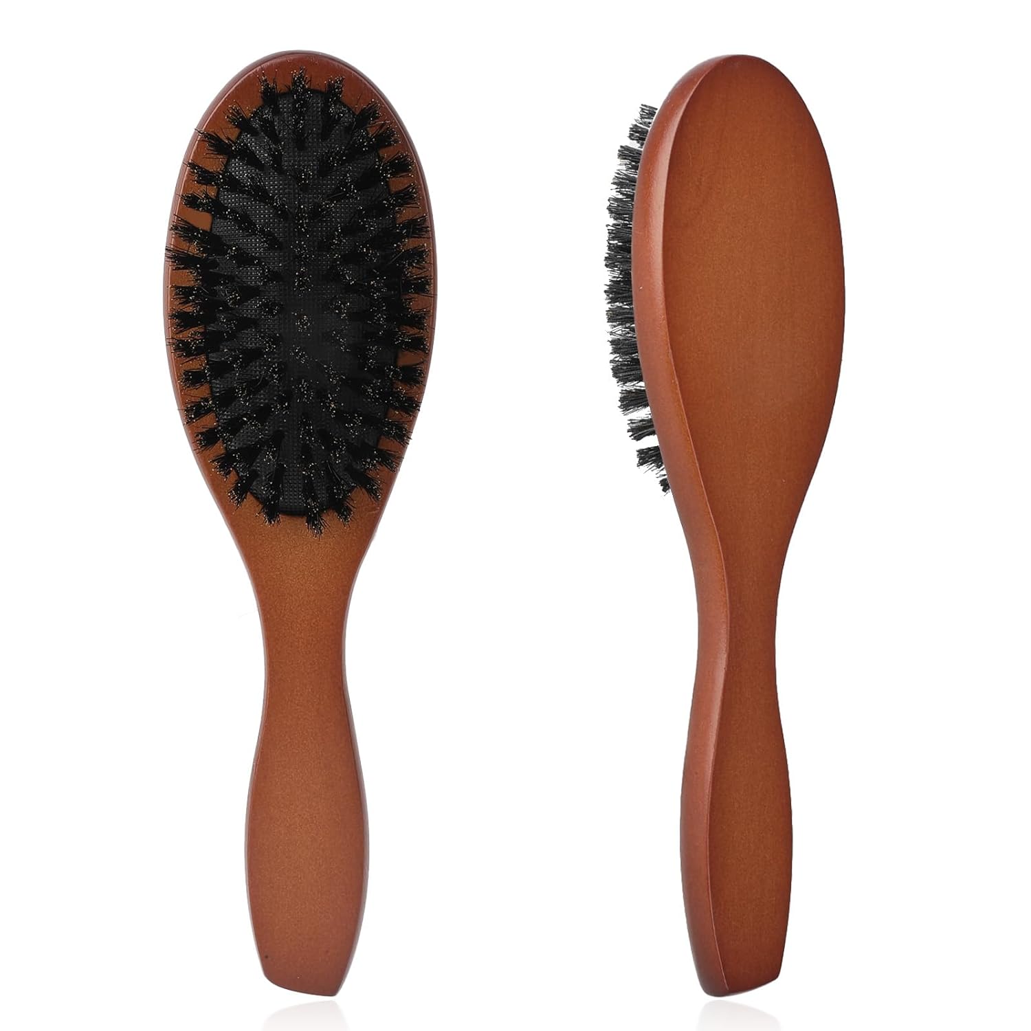 Boar Bristle Hair Brush for Women Men Kid Soft Natural Hair Brushes with Wooden Handle for Fine Short Thin All Hair Type Keep Hair Heathy, Restore Shine and Texture