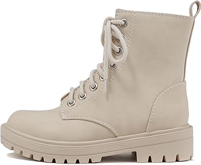 Soda FIRM - Lug Sole Combat Ankle Bootie Lace up w/Side Zipper