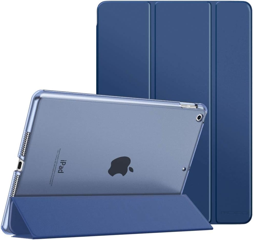 MoKo Case for iPad 10.2 iPad 9th Generation 2021/ iPad 8th Generation 2020/ iPad 7th Generation 2019, Slim Stand Hard Back Shell Smart Cover Case for iPad 10.2 inch, Auto Wake/Sleep, Navy Blue