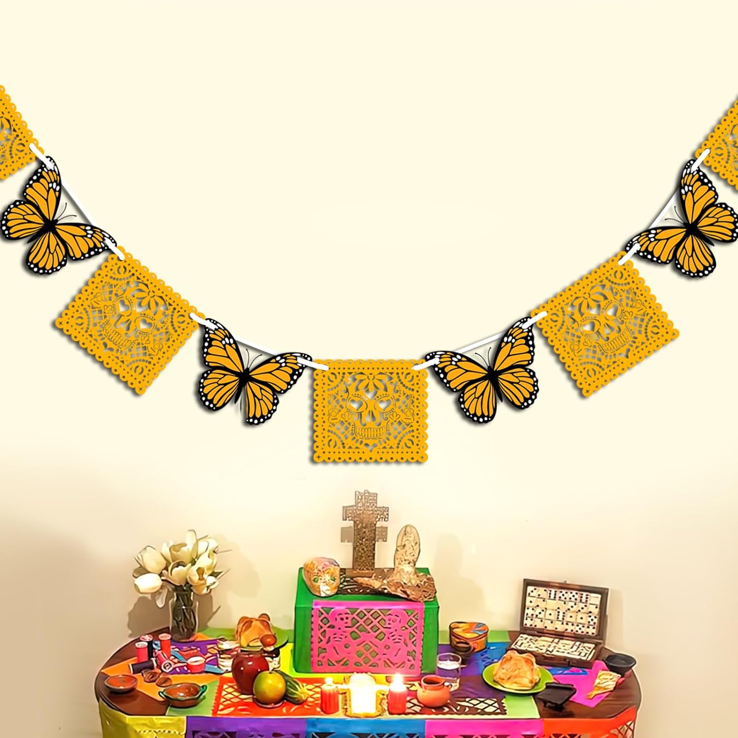 Ofrenda Da de los muertos Papel Picado Banner Banner Ofrenda Party Banner for Mexican Day Of The Dead Birthday Wedding Halloween Party Decorations