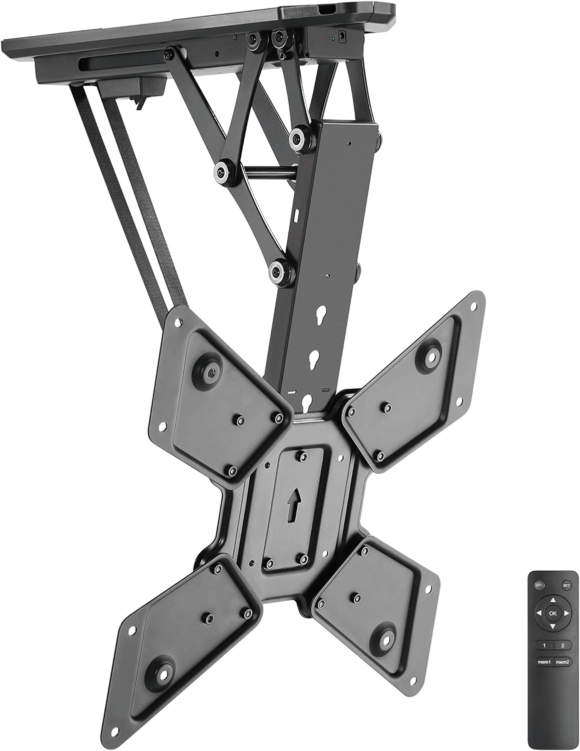 TechOrbits Motorized TV Mount - Electric Ceiling TV Mount Indoor Outdoor for TVs 23-55 - Pull Down Electric TV Lift