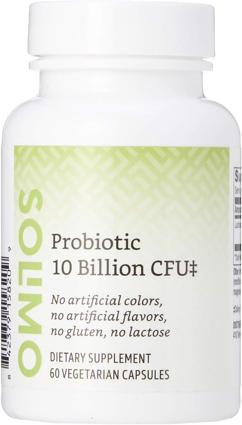 Amazon Brand - Solimo Daily Probiotic Capsule, 10 Billion Active Cultures, Supporting Digestive and Intestinal Health, 60 Count (Two Month Supply)